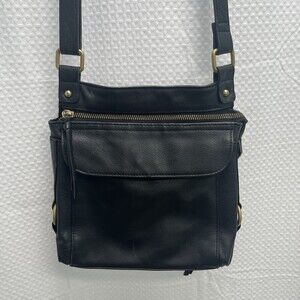 Great‎ American Leather Works Black Messenger Crossbody Bag Boho Travel